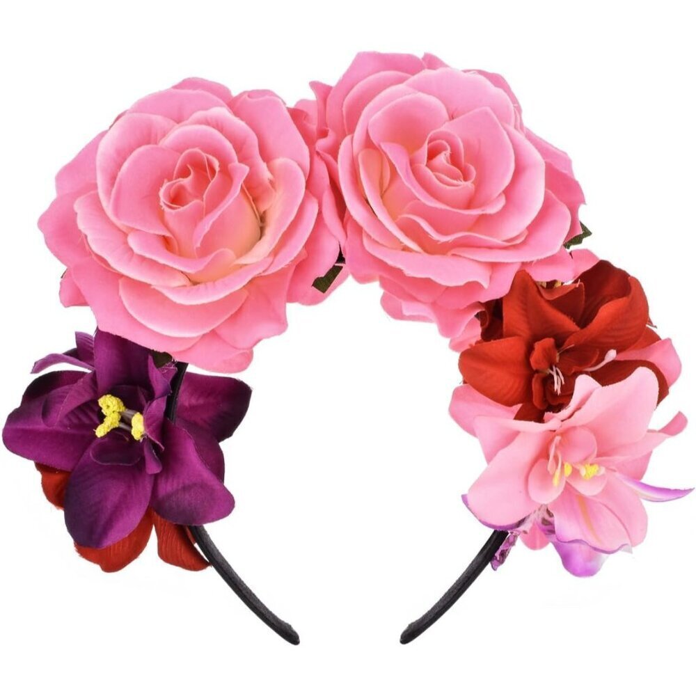 Day of The Dead Headband Rose Flower Crown Mexican Festival Headpiece